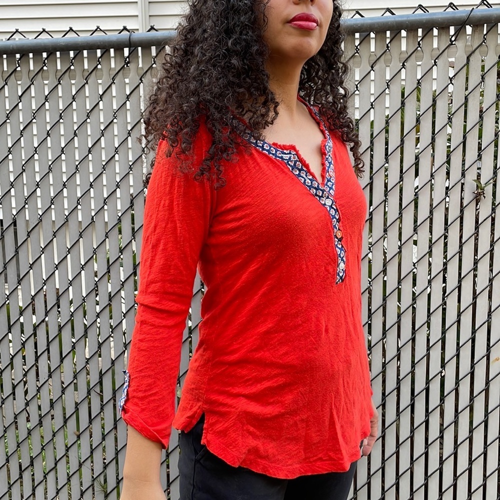 Anthropologie 9-H15 STCL Orange Blouse Size Small - Picture 5 of 5